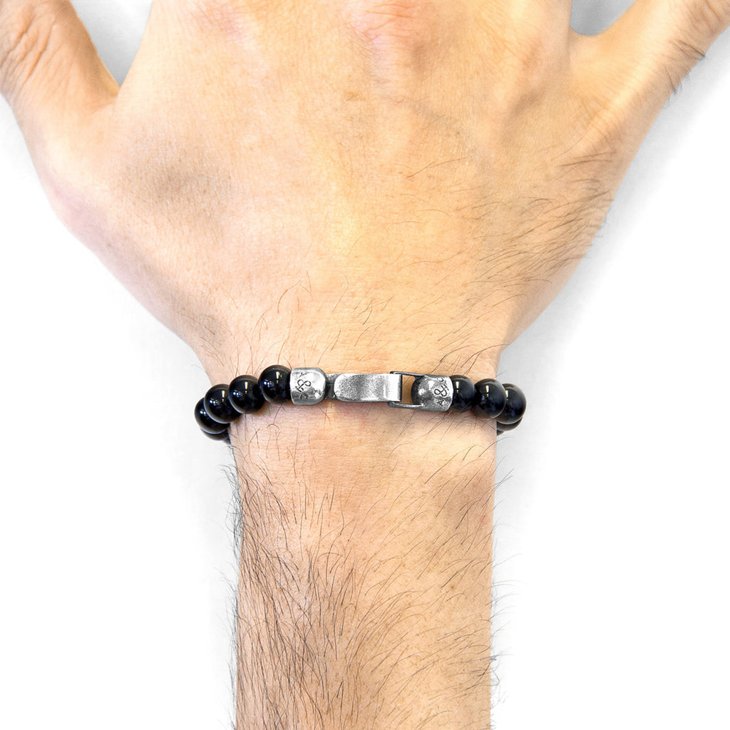 Nachi Silver and Stone Beaded Bracelet - Black Onyx